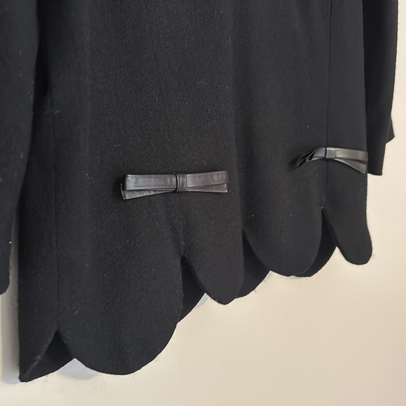 Milly Fitted Scalloped 3/4 Sleeve wool top size 6 - Picture 4 of 11